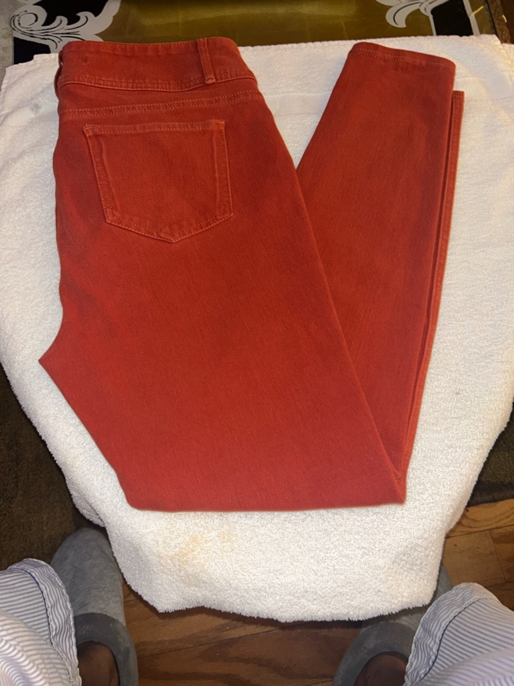 Women's Rust Red Skinny Jeans with Stretch